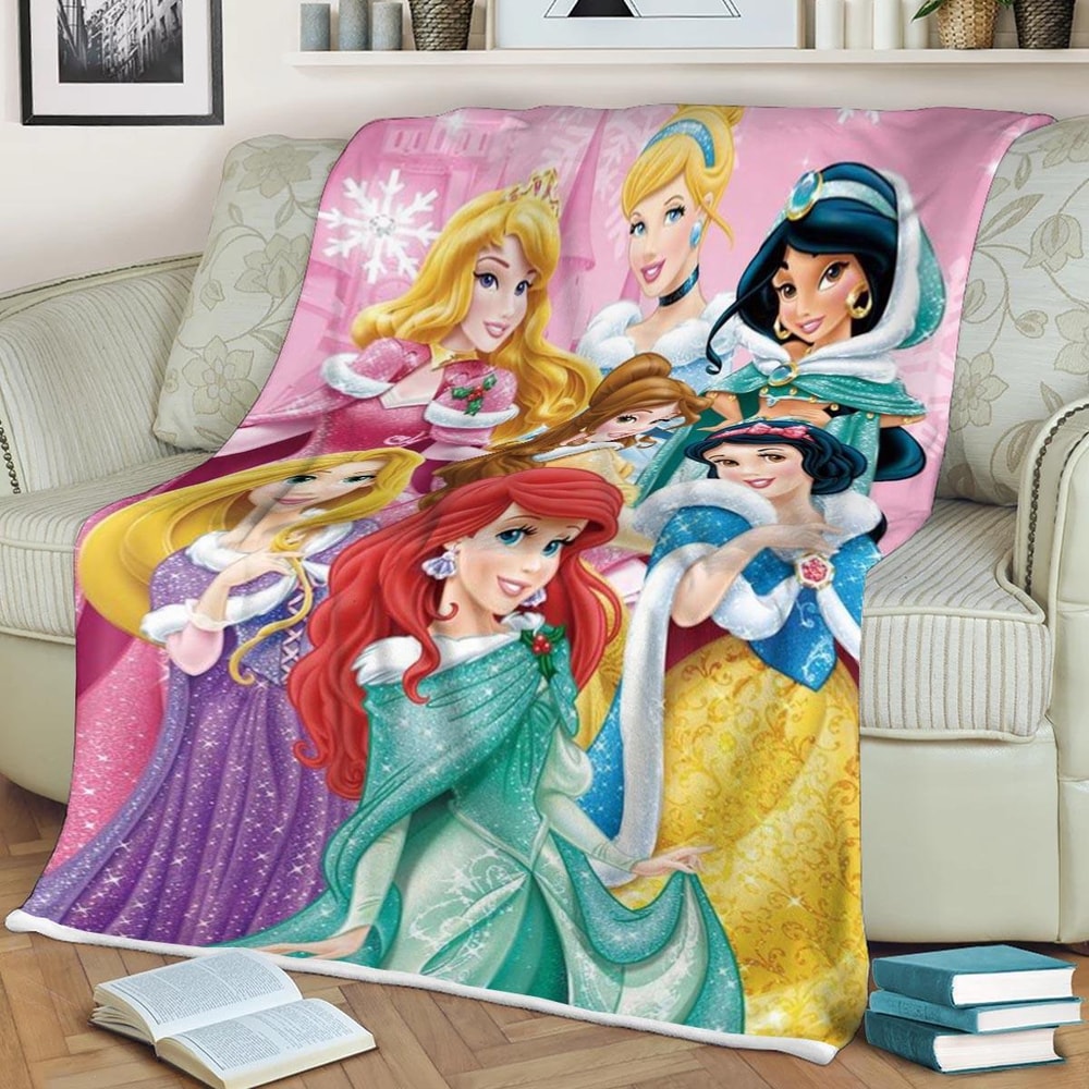 Disney All Princess So Beautiful Sherpa Fleece Quilt Blanket BL2176 - Wisdom Teez.jpg