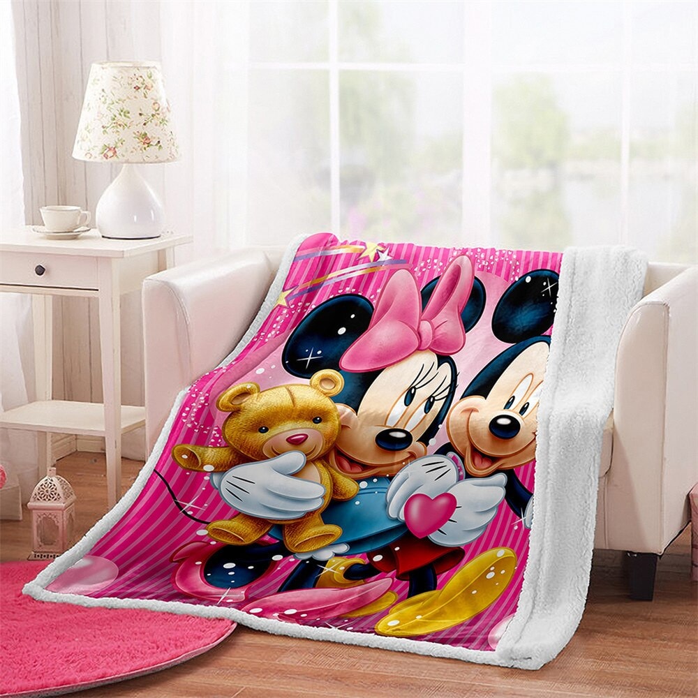 Disney Mickey And Minnie Love Sherpa Fleece Quilt Blanket BL1795 - Wisdom Teez.jpg