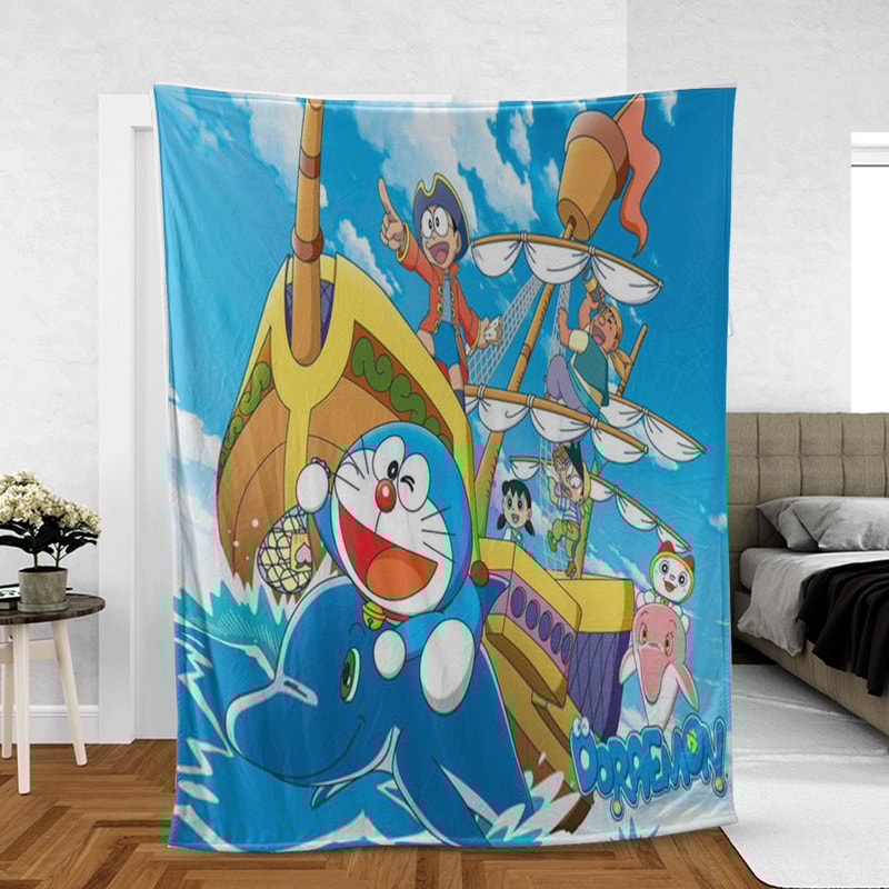 Doraemon The Movie Nobita's Treasure Island Sherpa Fleece Quilt Blanket BL2324 - Wisdom Teez.jpg
