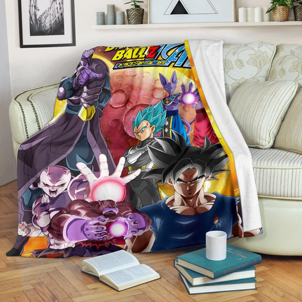 Dragon Ball Anime DB Text Main Characters Orange Balls Sherpa Fleece Quilt Blanket BL3086 - Wisdom Teez.jpg