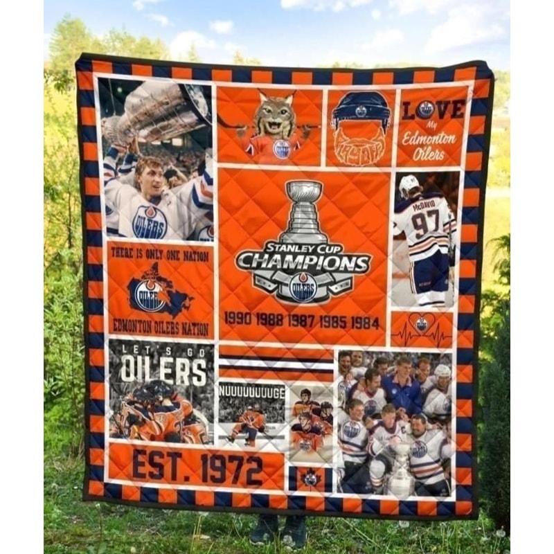 Edmonton Oilers Sherpa Fleece Quilt Blanket BL0069 - Wisdom Teez.jpg