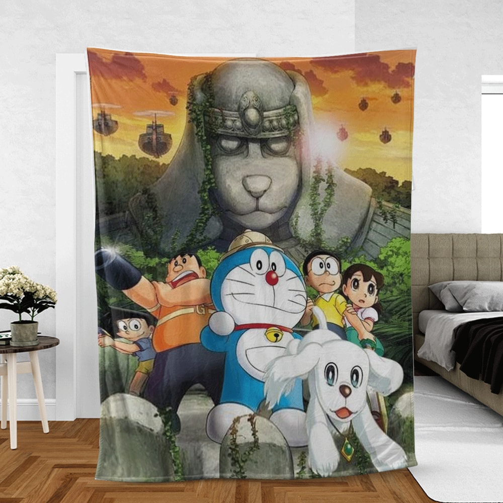 Funny Amazing Adventure Doraemon Nobita And Friends Manga 208s Lover Sherpa Fleece Quilt Blanket BL2301 - Wisdom Teez.jpg