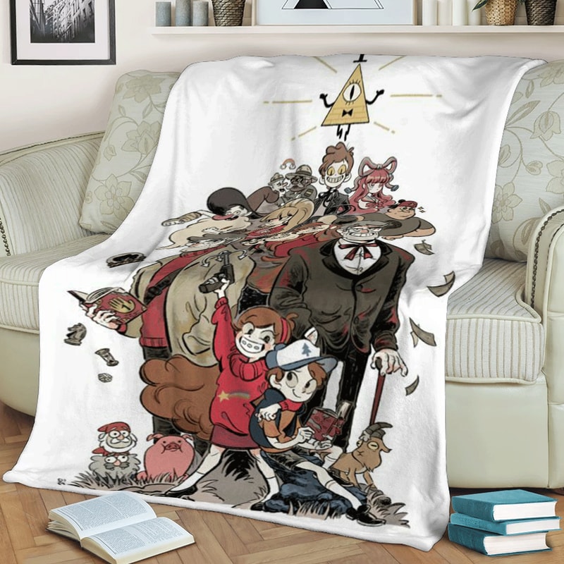Funny Gravity Falls Disney Comedy Animated Television Series Sherpa Fleece Quilt Blanket BL2461 - Wisdom Teez.jpg