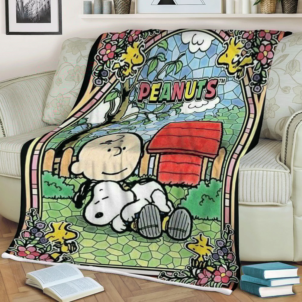 Funny Snoopy Charlie Brown Peanuts Cartoons Lover Sherpa Fleece Quilt Blanket BL2487 - Wisdom Teez.jpg