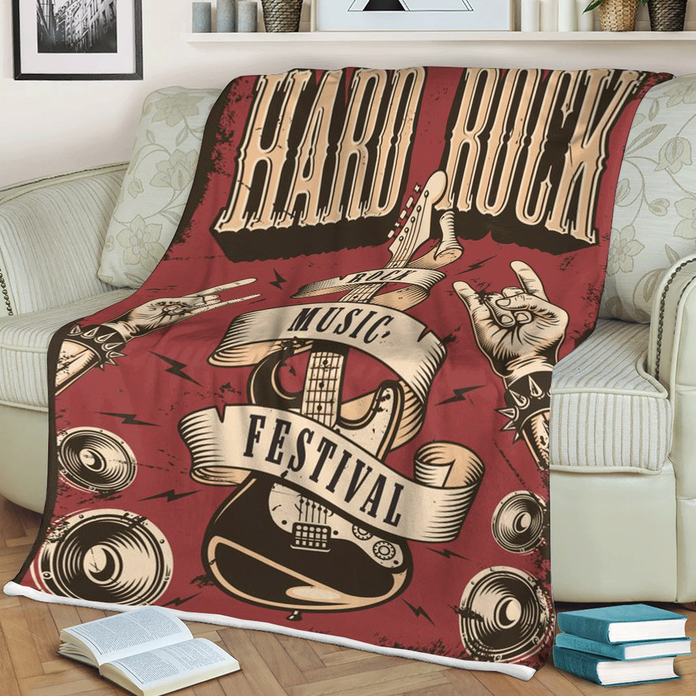 Hard Rock Rock Music Festival Comics Sherpa Fleece Quilt Blanket BL1387 - Wisdom Teez.jpg