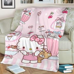 Hello Kitty Lover Sherpa Fleece Quilt Blanket BL1434