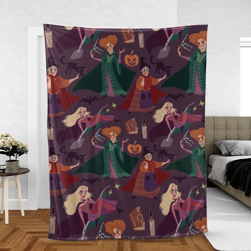 Hocus Pocus The Witch is Back Disney Cartoon Lover Sherpa Fleece Quilt Blanket BL2450 - Wisdom Teez.jpg
