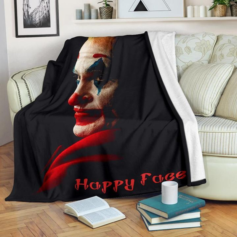 Horror Movie Joker Quote Put On A Happy Face Sherpa Fleece Quilt Blanket BL3112 - Wisdom Teez.jpg