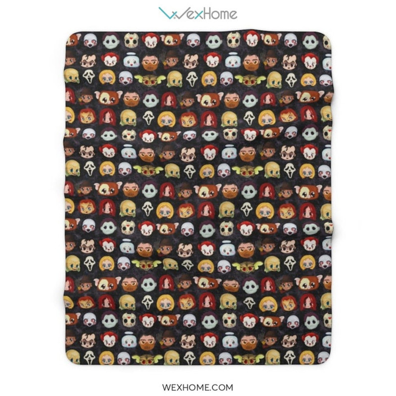 Horror Movies Chibi So Cute Halloween Sherpa Sherpa Fleece Quilt Blanket BL2873 - Wisdom Teez.jpg