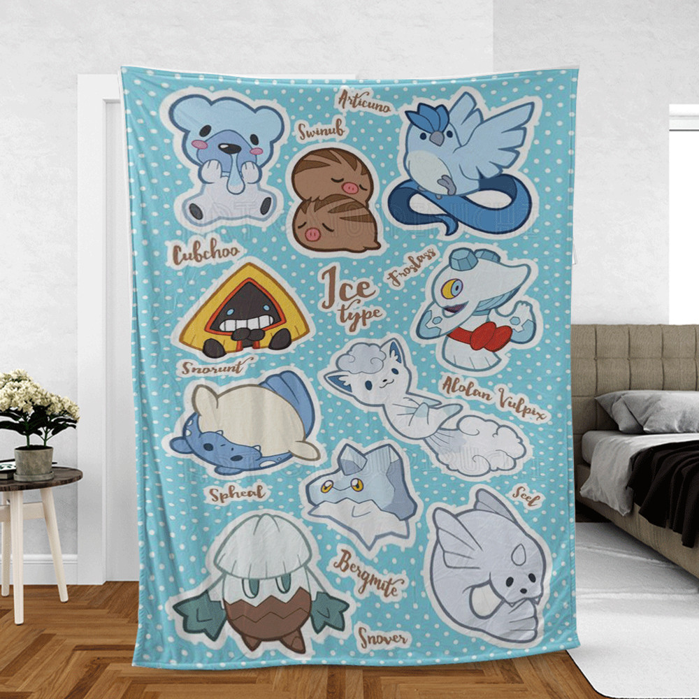 Ice Type Pokemon Sticker 10 Lover Sherpa Fleece Quilt Blanket BL2542 - Wisdom Teez.jpg