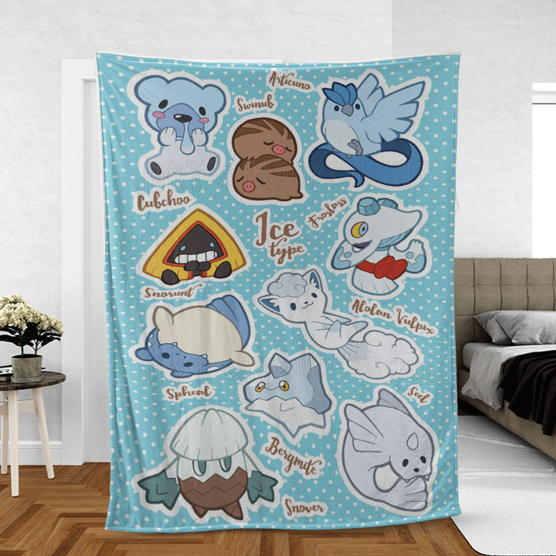 Ice Type Pokemon Sticker 10 Lover Sherpa Fleece Quilt Blanket BL2542 - Wisdom Teez.jpg