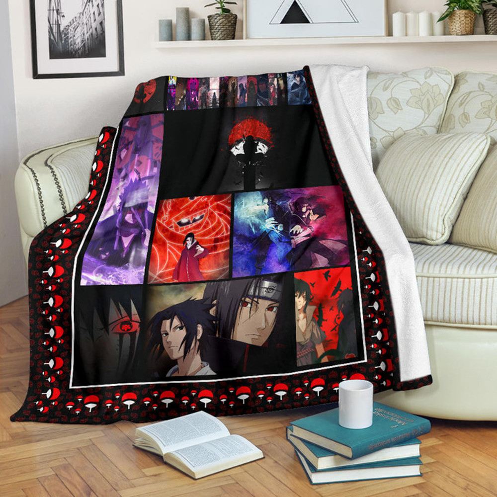 Itachi Vs Sasuke Uchiha Naruto Sherpa Fleece Quilt Blanket BL3285 - Wisdom Teez.jpg