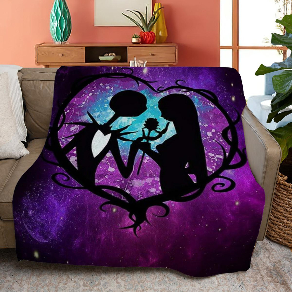Jack Skellington And Sally Sherpa Fleece Quilt Blanket BL1180 - Wisdom Teez.jpg