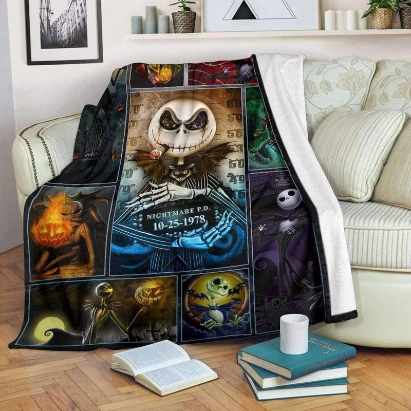 Jack Skellington Nightmare Sherpa Fleece Quilt Blanket BL1880 - Wisdom Teez.jpg
