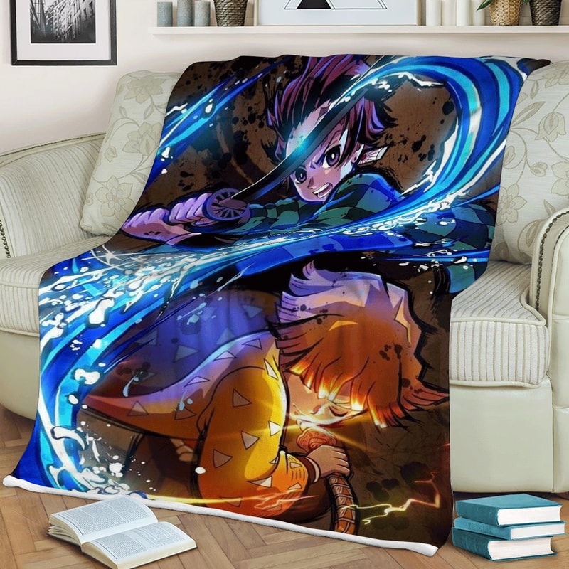 Kamado Tanjiro Manga Demon Slayer Kimetsu no Yaiba Christmass Lover Sherpa Fleece Quilt Blanket BL2201 - Wisdom Teez.jpg