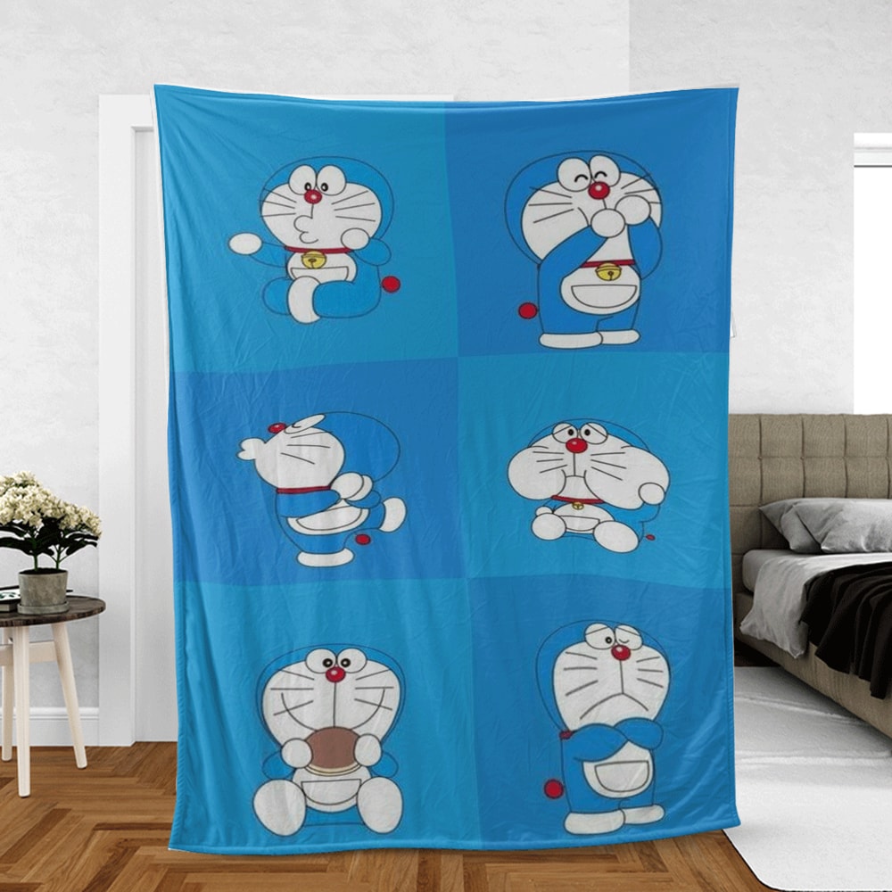 Lovely Doraemon Japanese manga Sherpa Fleece Quilt Blanket BL2343 - Wisdom Teez.jpg