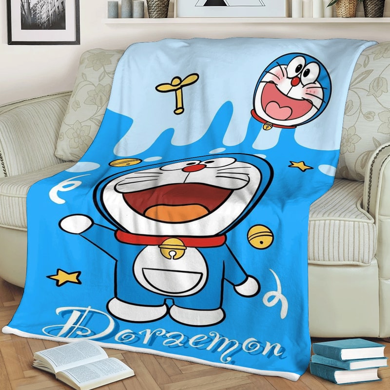 Lovely Doraemon Japanese manga Sherpa Fleece Quilt Blanket BL2345 - Wisdom Teez.jpg
