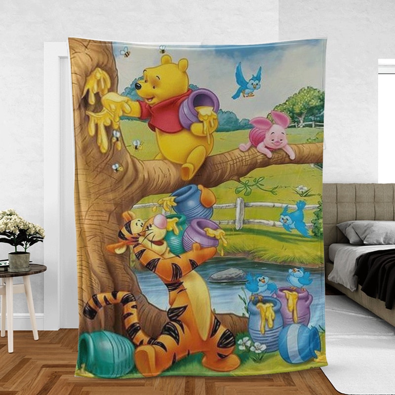 Lovely Friendship Winnie-the-Pooh Cartoon Disneys Lover Sherpa Fleece Quilt Blanket BL1735 - Wisdom Teez.jpg