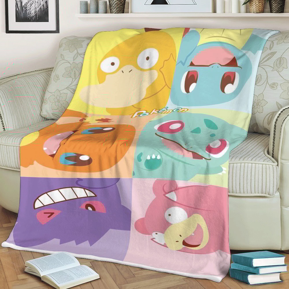 Lovely Monster Pokemon Christmas Sherpa Fleece Quilt Blanket BL1501 - Wisdom Teez.jpg