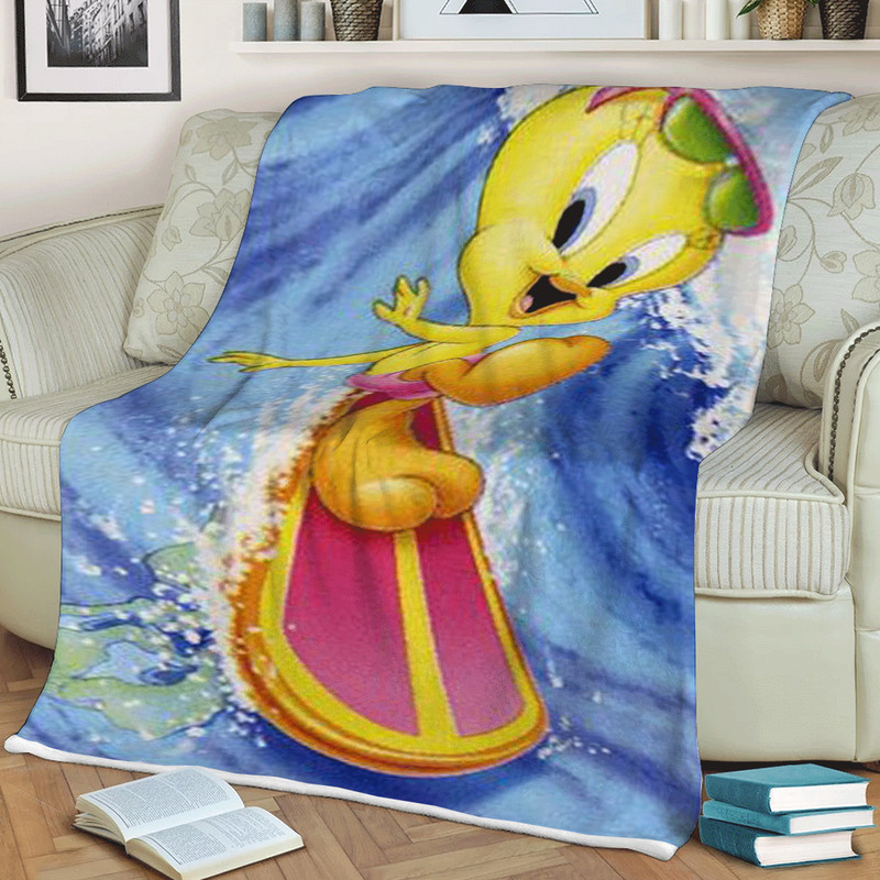 Lovely Tweety Love Surfing Looney Tunes Flims Ver6 Sherpa Fleece Quilt Blanket BL1551 - Wisdom Teez.jpg