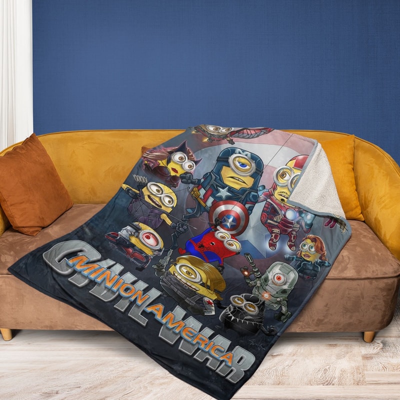Minions America Civil War Captain America Sherpa Fleece Quilt Blanket BL2264 - Wisdom Teez.jpg
