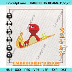 nike charizard anime embroidery design, nike anime embroidery design