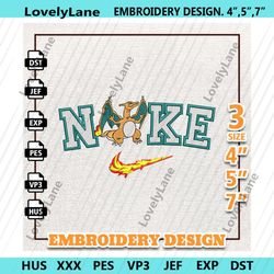 nike charizard anime embroidery design, best anime embroidery design
