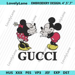 mickey minnie retro 80s gucci basic logo embroidery design download file