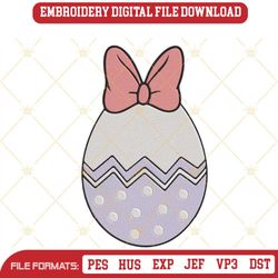 daisy duck easter egg embroidery file, disney easter kids embroidery design