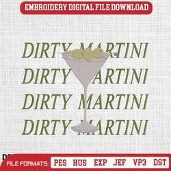 dirty martini embroidery designs, martini embroidery pattern, 52