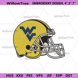 west virginia mountaineers helmet machine embroidery design