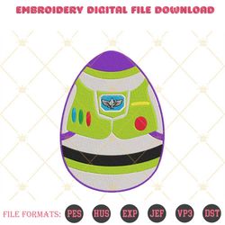 buzz lightyear easter egg embroidery design, toy story easter embroidery file