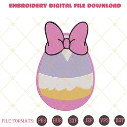 daisy duck easter egg embroidery designs, cute easter embroidery files
