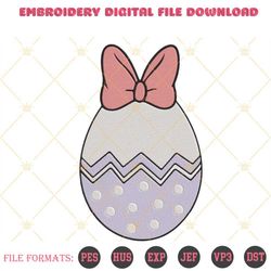 daisy duck easter egg embroidery file, disney easter kids embroidery design