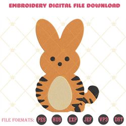 tigger disney peep bunny embroidery design, happy easter pooh embroidery file