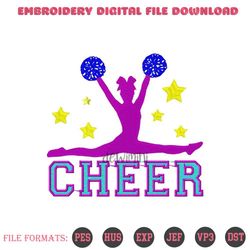 cheerleader cheer sister sports embroidery design, cheer lea, 74