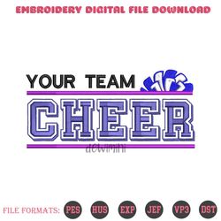 cheerleaders team name custom embroidery design, cheer pom p, 78