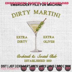 dirty martini embroidery designs, martini embroidery pattern, 51