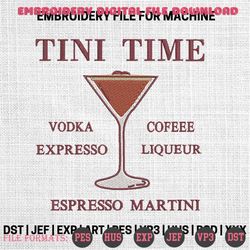 espresso martini embroidery designs, tini time embroidery pa, 59