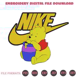 nike winnie the pooh embroidery designs file, winnie the pooh