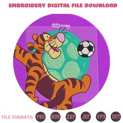 tigger play soccer fun embroidery designs file, winnie the pooh