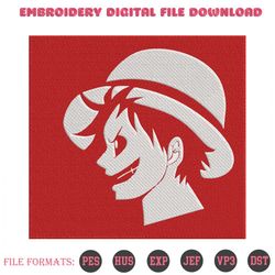 luffy laugh demon embroidery designs file, one piece machine