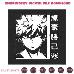 bakugou katsuki face cool embroidery designs file