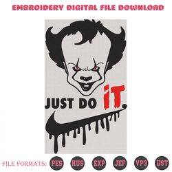 just do it pennywise embroidery designs file nike machine embroidery designs