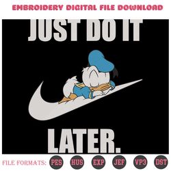 donald duck baby just do it later embroidery designs file nike machine embroidery designs