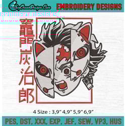 anime kamado tanjiro mask demon slayer kimetsu no yaiba machine embroidery digitizing design file