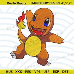 charmander pokemon anime embroidery design hitokage embroidery file