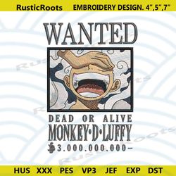 wanted luffy gear 5 embroidery design download file