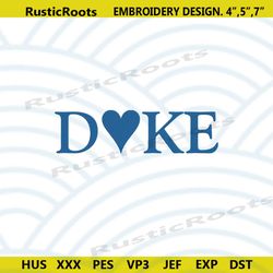 ncaa duke wordmark logo embroidery, duke heart logo machine embroidery files