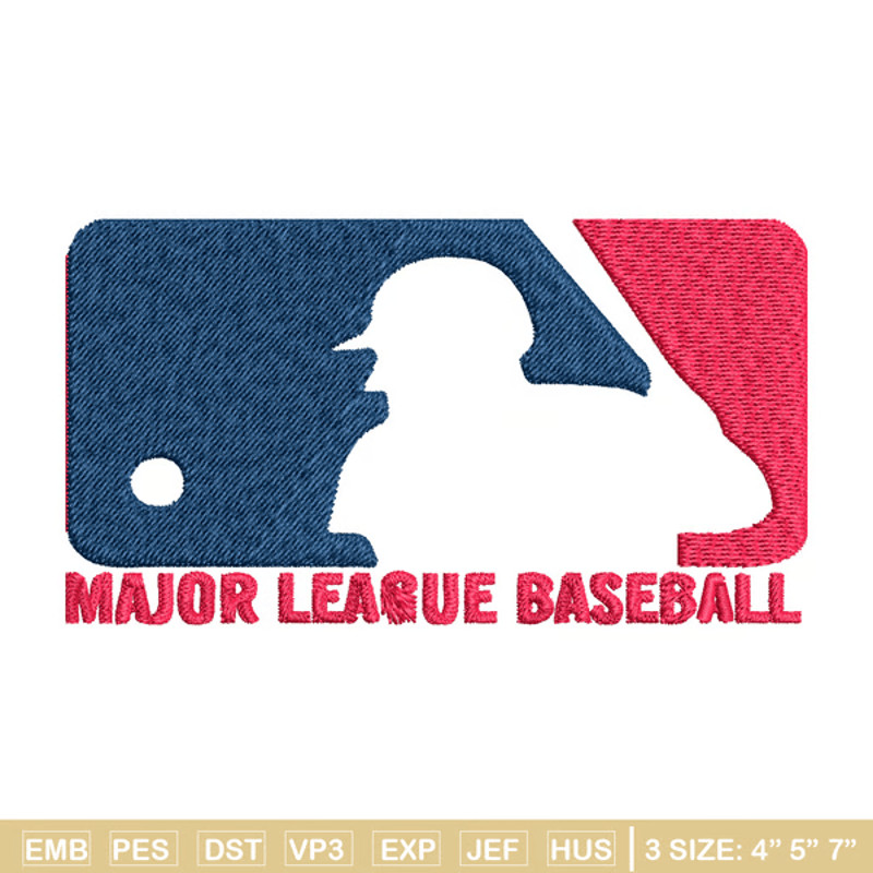 Major League Baseball Logo Embroidery Design MLB Baseball 0